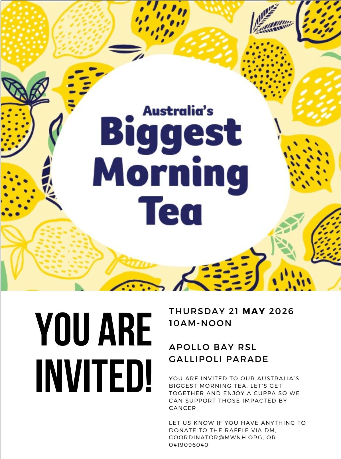 2605 biggest morning tea